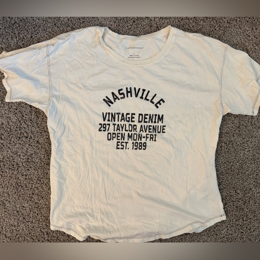 Anthropologie Off-White Tee